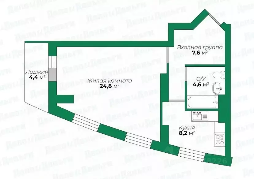 1-к кв. Кировская область, Киров ул. Калинина, 40 (45.2 м) - Фото 1