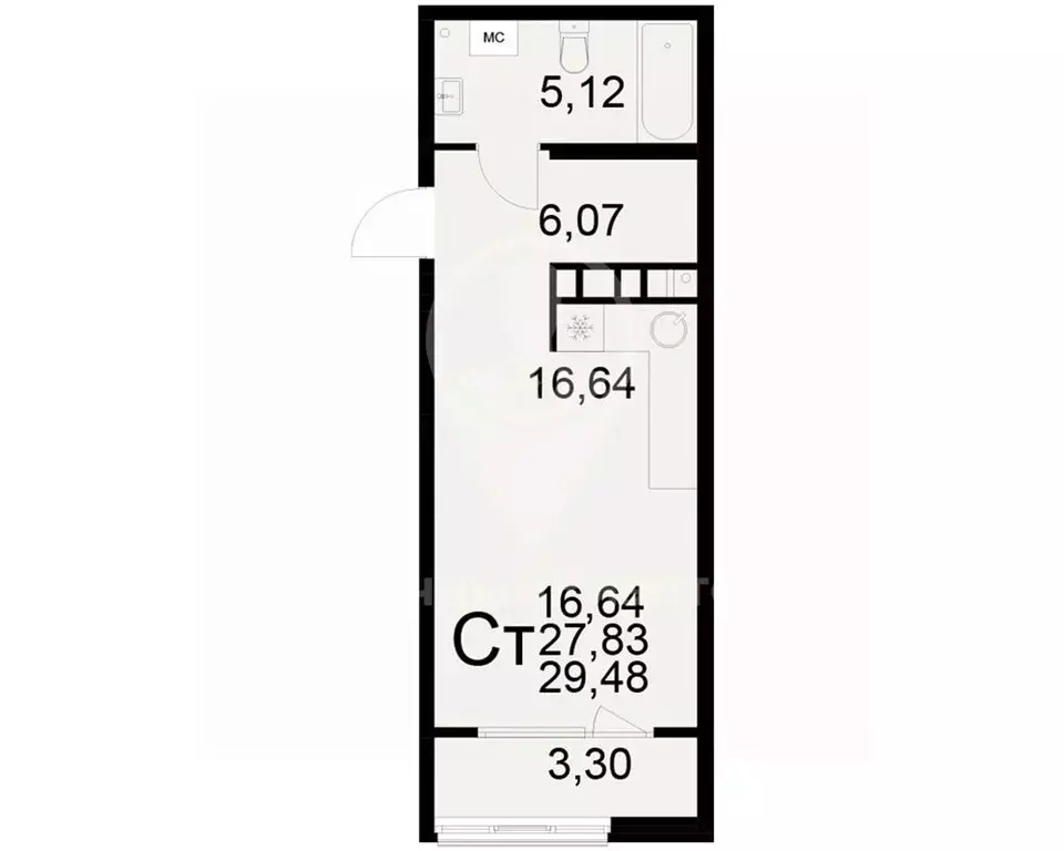 1-к кв. Рязанская область, Рязань Станкозаводская ул., 21 (29.4 м) - Фото 0