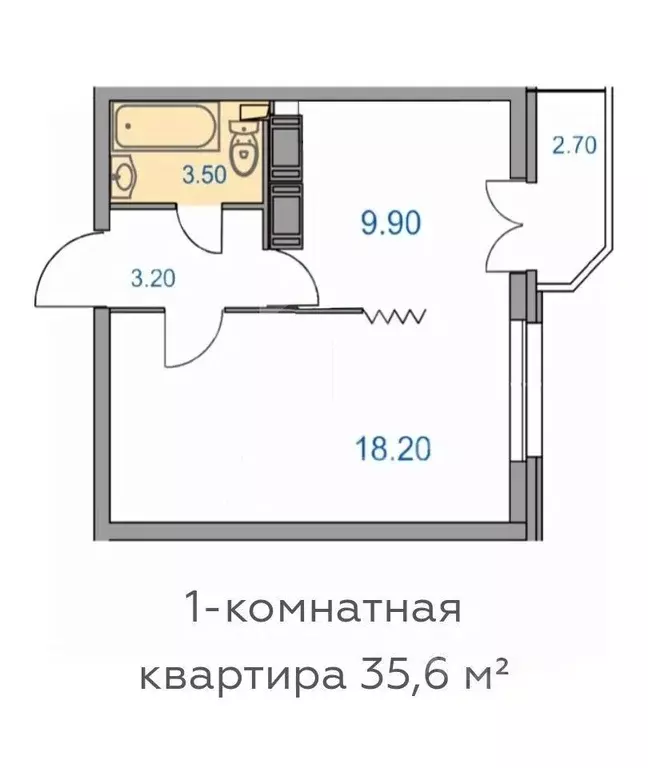 1-к кв. Санкт-Петербург ул. Кустодиева, 3к3 (33.9 м) - Фото 2
