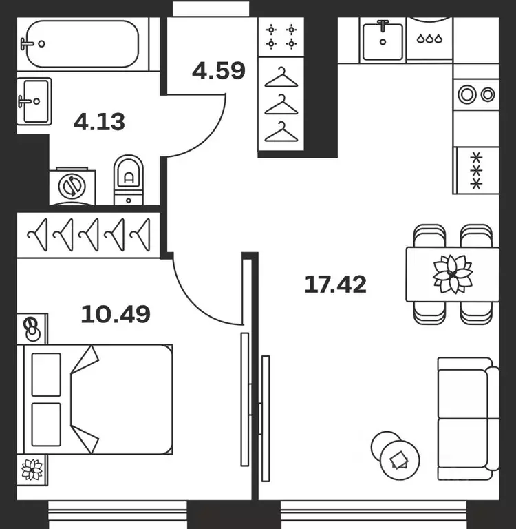 1-к кв. Тульская область, Тула Баташи Парк жилой комплекс (36.63 м) - Фото 1