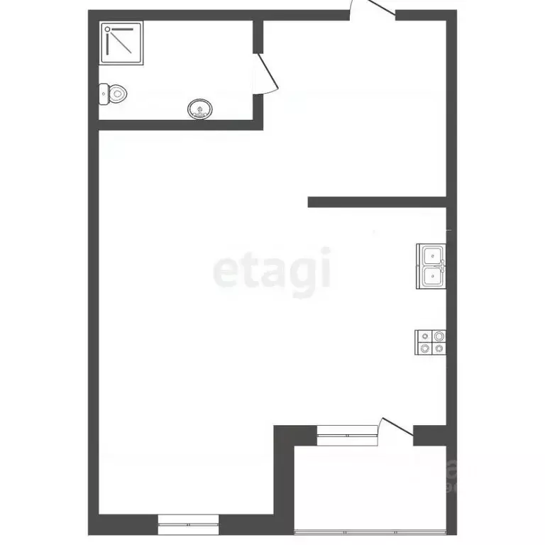 Студия Москва Ходынский бул., 2 (32.4 м) - Фото 2