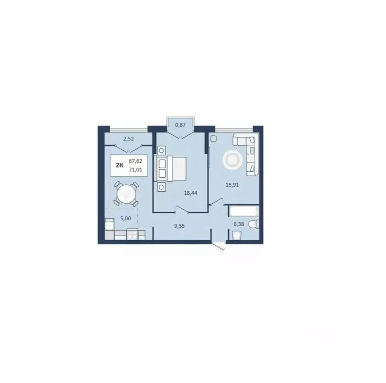 2-к кв. Ставропольский край, Кисловодск  (71.01 м) - Фото 0