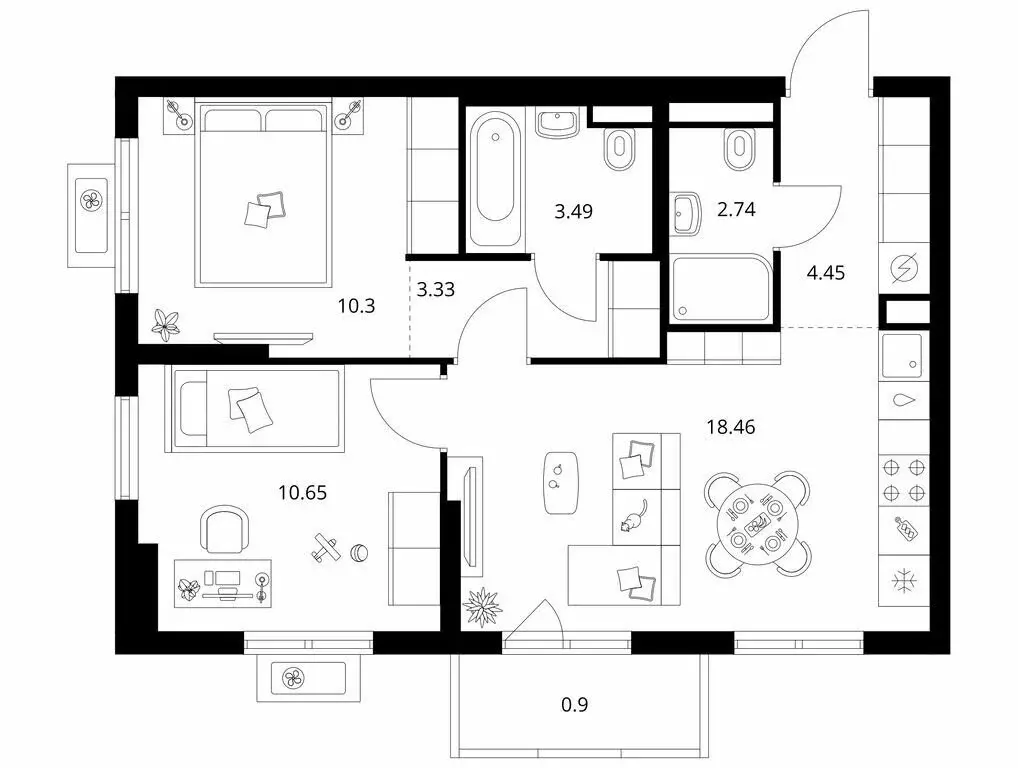 2-комнатная квартира: Новое Девяткино, жилой комплекс Заречный Парк, 5 ... - Фото 1