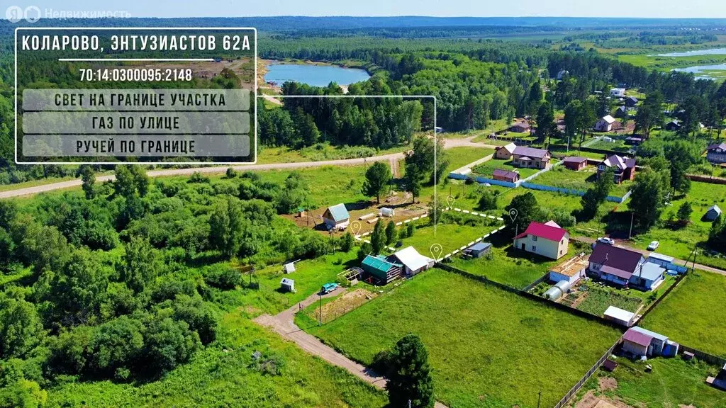 Участок в Томский район, село Коларово, улица Энтузиастов, 62А (10 м) - Фото 1