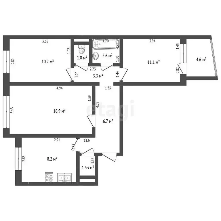 3-комнатная квартира: Самара, улица Советской Армии, 186 (63.1 м) - Фото 1