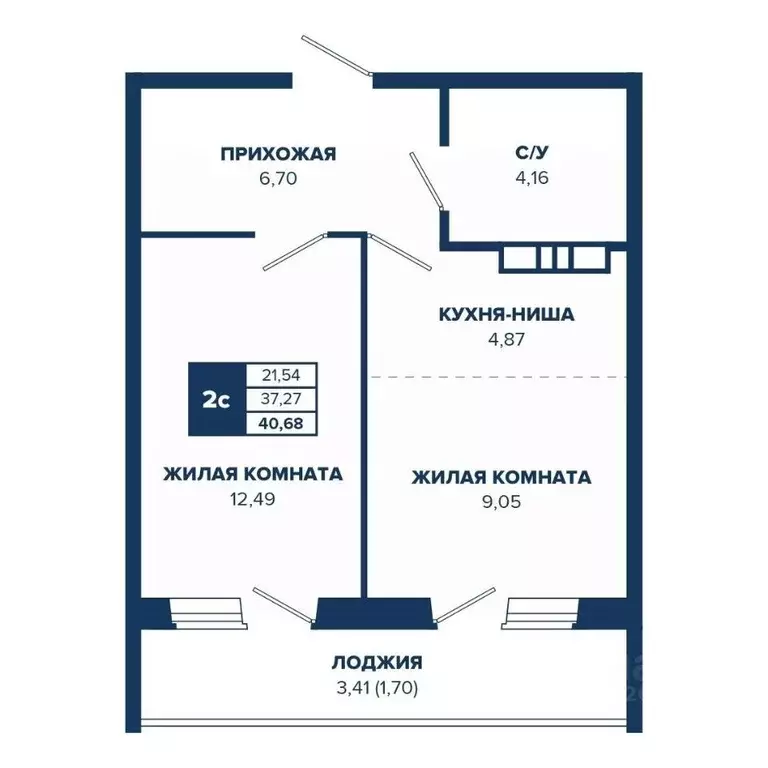 2-к кв. Новосибирская область, Новосибирск Знаменский кв-л,  (40.68 м) - Фото 0