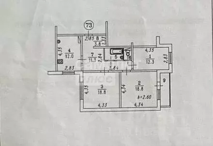 3-к кв. Омская область, Омск Городок Нефтяников мкр, ул. 2-я ... - Фото 2