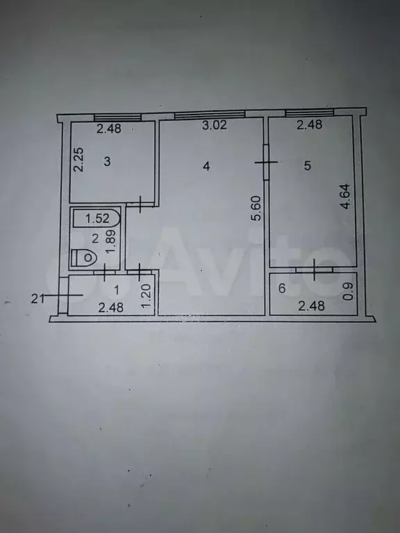 2-к. квартира, 45 м, 1/5 эт. - Фото 0