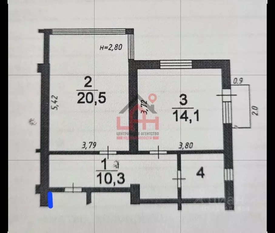 1-к кв. Ставропольский край, Ессентуки ул. Шмидта, 72 (48.7 м) - Фото 2