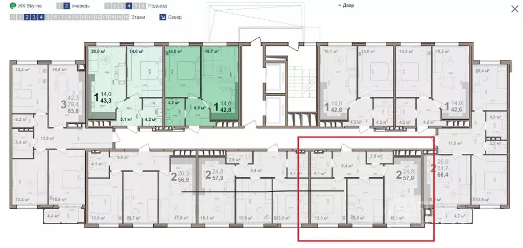 2-к кв. Рязанская область, Рязань Медицинская ул., 3 (58.0 м) - Фото 2