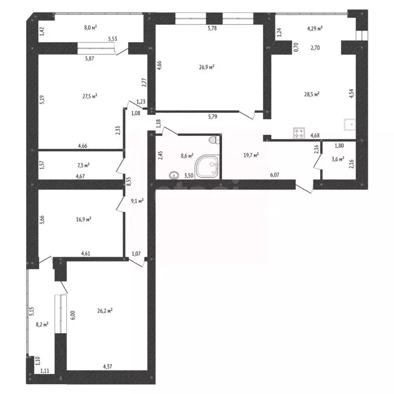 4-к кв. Башкортостан, Уфа ул. Рабкоров, 2/7 (174.6 м) - Фото 2