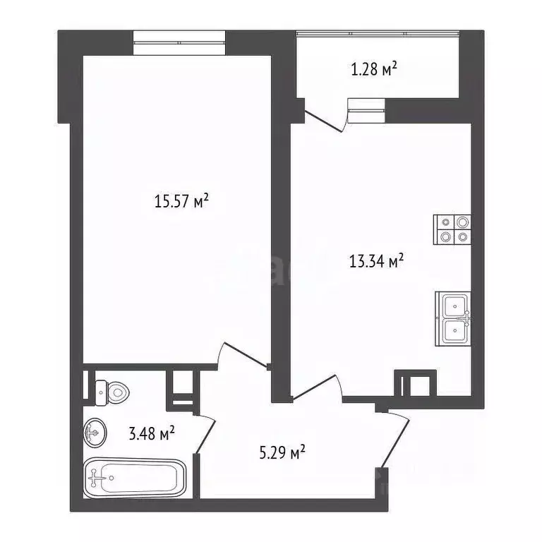 1-к кв. Ярославская область, Ярославль ул. Брагинская, 24 (38.96 м) - Фото 2