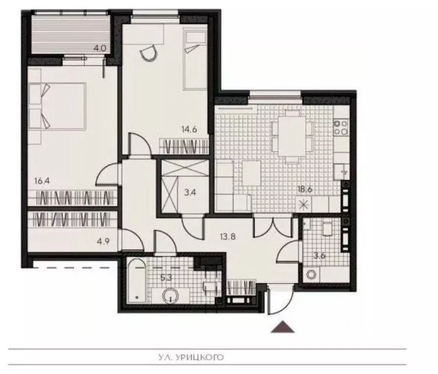 3-к кв. Пензенская область, Пенза ул. Урицкого, 48 (82.6 м) - Фото 2