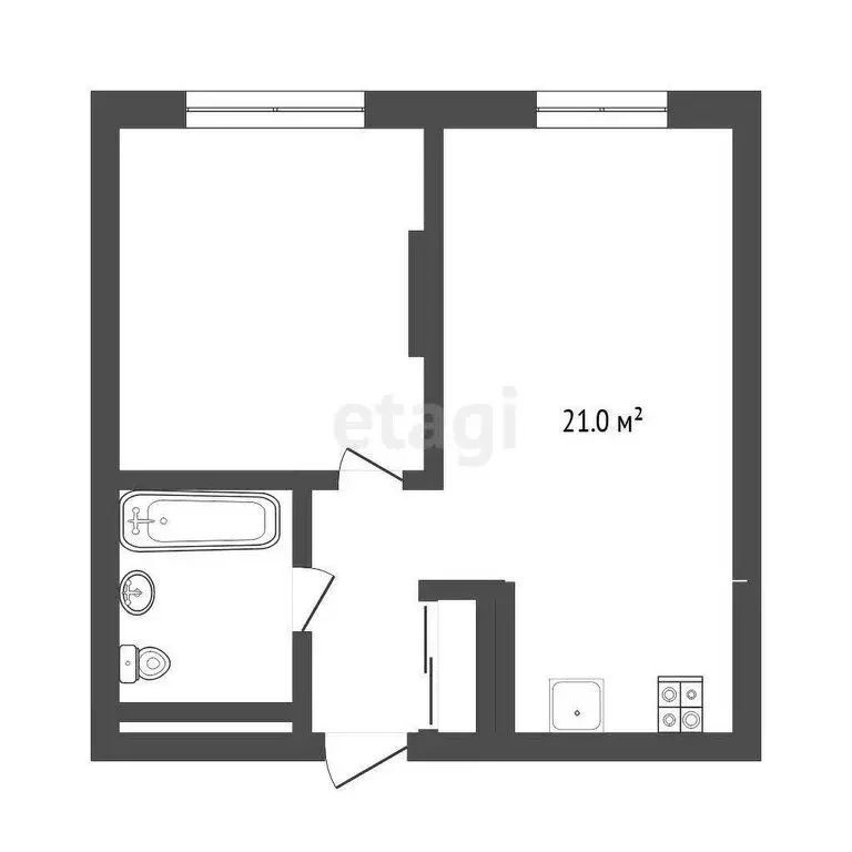 1-комнатная квартира: Тюмень, улица 50 лет Октября, 57В (41.4 м) - Фото 0