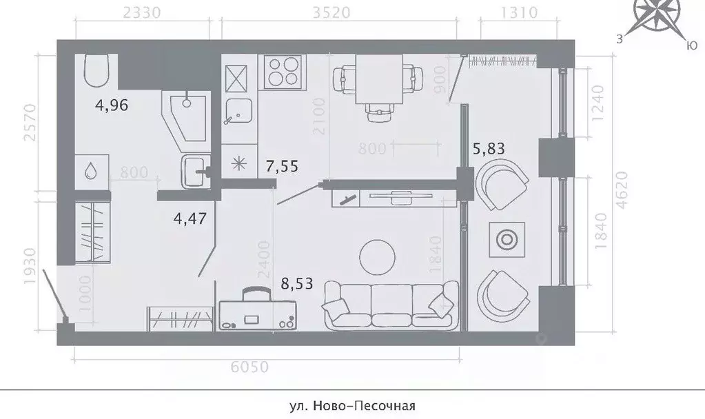 1-к кв. Татарстан, Казань ул. Островского, 116 (31.0 м) - Фото 2