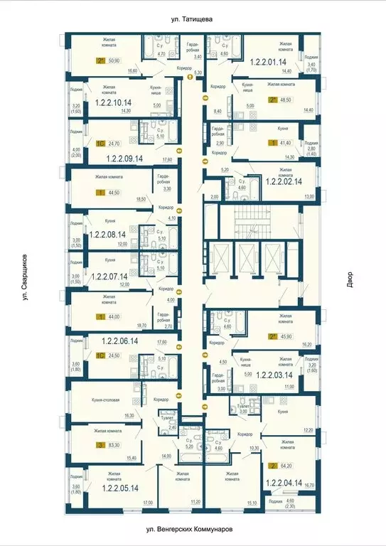 1-комнатная квартира: Екатеринбург, улица Татищева, 105 (44 м) - Фото 0
