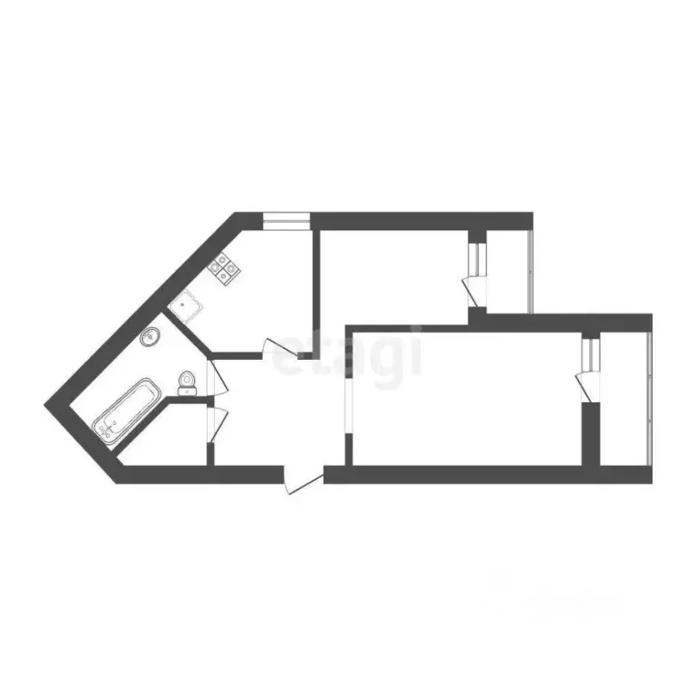 2-к кв. Томская область, Томск Нижний пер., 45 (59.2 м) - Фото 1