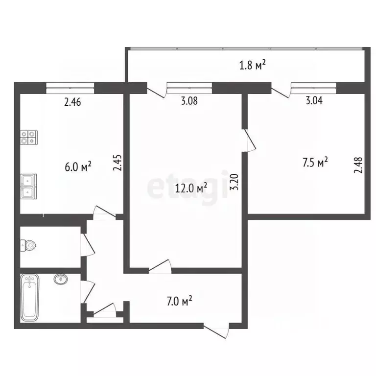 2-к кв. Псковская область, Печоры Юбилейная ул., 9 (36.7 м) - Фото 2