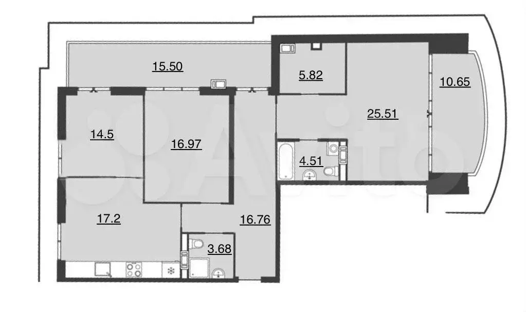 3-к. квартира, 112,5 м, 9/9 эт. - Фото 0