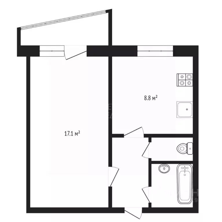 1-к кв. Тюменская область, Тюмень Заречный проезд, 31 (35.0 м) - Фото 2