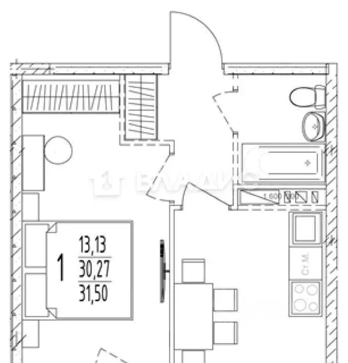 1-к кв. Волгоградская область, Волгоград ул. Тракторостроителей, 21/3 ... - Фото 2