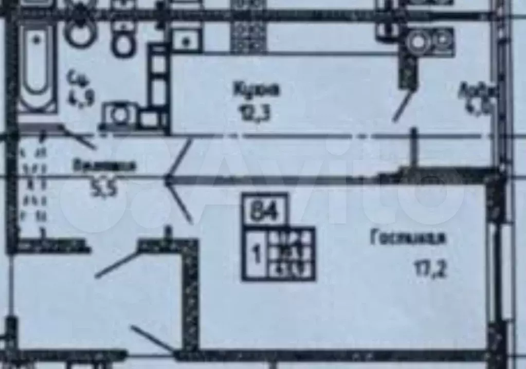 1-к. квартира, 40,1 м, 11/24 эт. - Фото 0