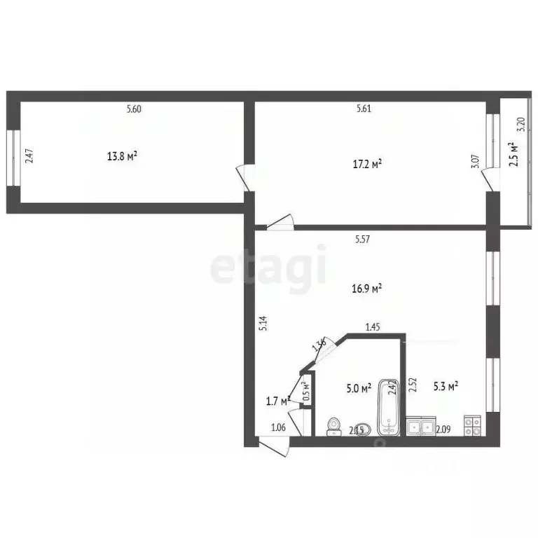 3-к кв. Саха (Якутия), Якутск ул. Курашова, 1/1 (59.3 м) - Фото 2