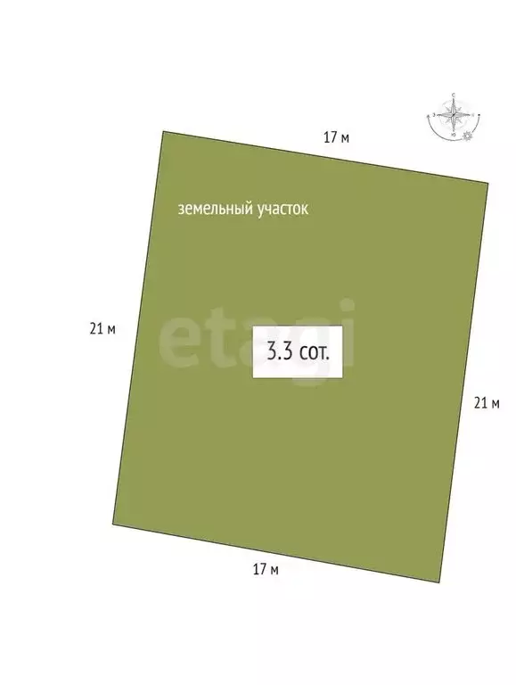 Участок в Новосибирск, 3-й переулок Шапошникова (3.3 м) - Фото 1