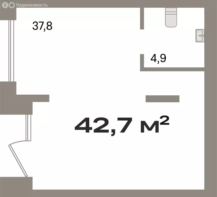 Помещение свободного назначения (42.68 м) - Фото 1