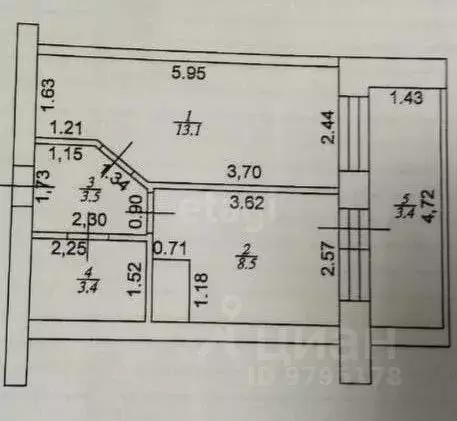 1-к кв. Татарстан, Казань ул. Академика Завойского, 15 (28.5 м) - Фото 2