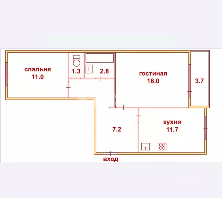 2-к кв. Московская область, Раменское ул. Гурьева, 1д (53.7 м) - Фото 2