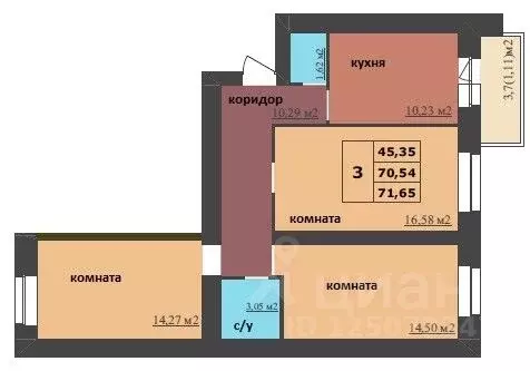 3-к кв. Ярославская область, Ярославль Ленинградский просп., 98/2 ... - Фото 1