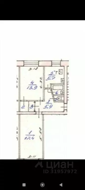 2-к кв. Ярославская область, Ярославль Клубная ул., 11к2 (48.0 м) - Фото 1