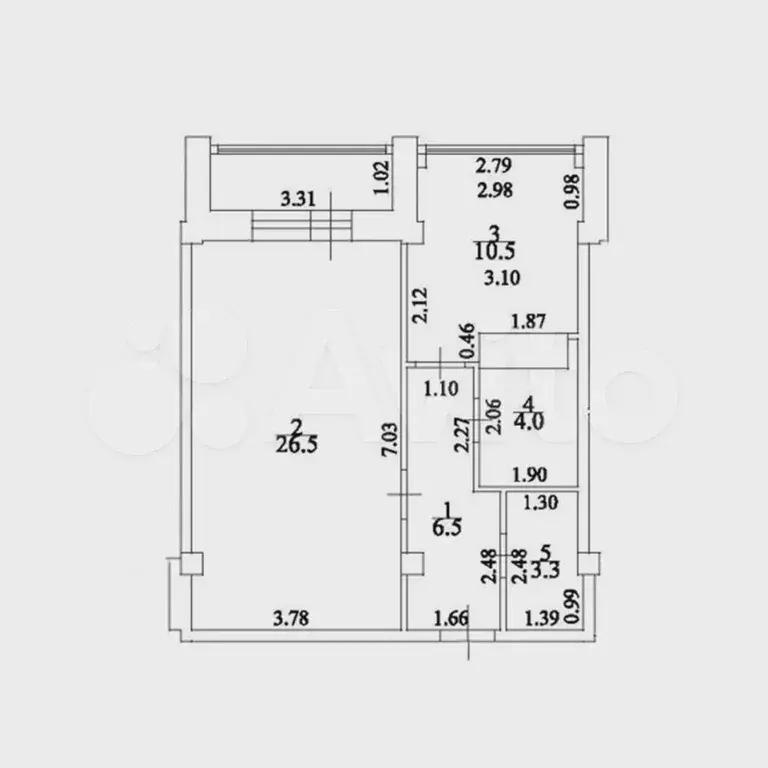 1-к. квартира, 50,8 м, 6/8 эт. - Фото 1