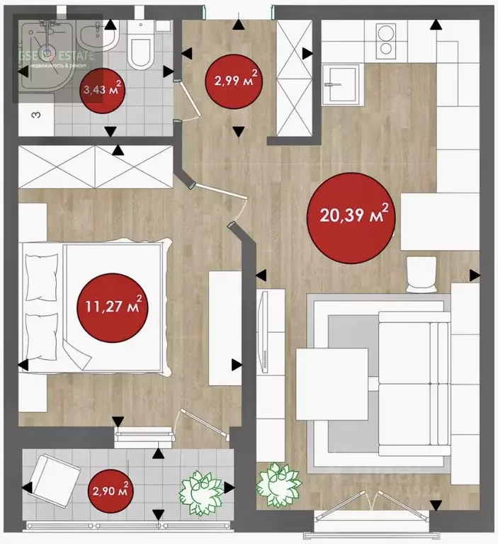 1-к кв. Краснодарский край, Анапа ш. Супсехское, 39к1 (41.0 м) - Фото 1