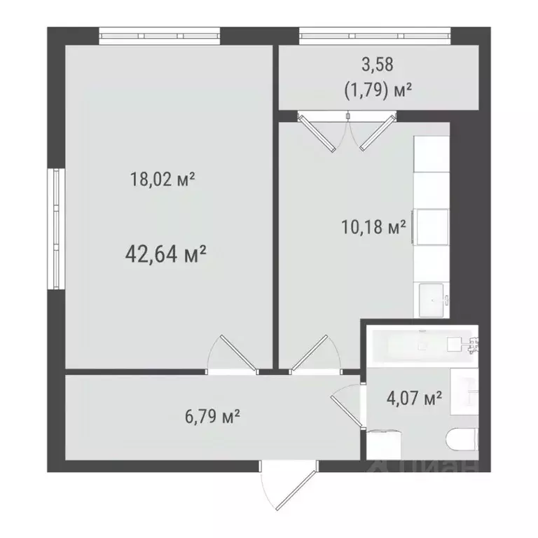 1-к кв. Сахалинская область, Южно-Сахалинск Хомутово п/р,  (40.85 м) - Фото 0