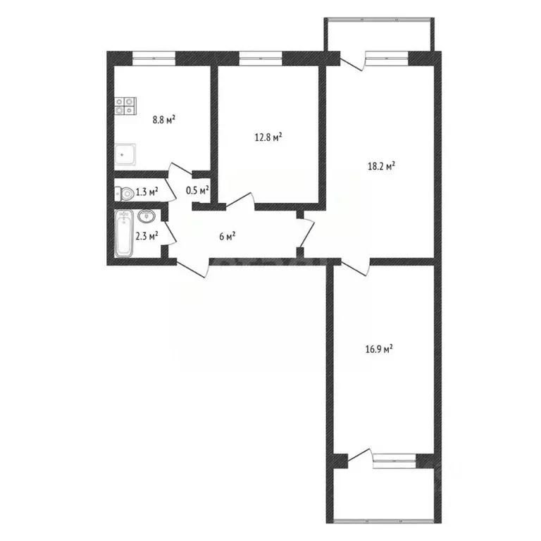 3-к кв. Нижегородская область, Нижний Новгород Мещерское Озеро ... - Фото 2