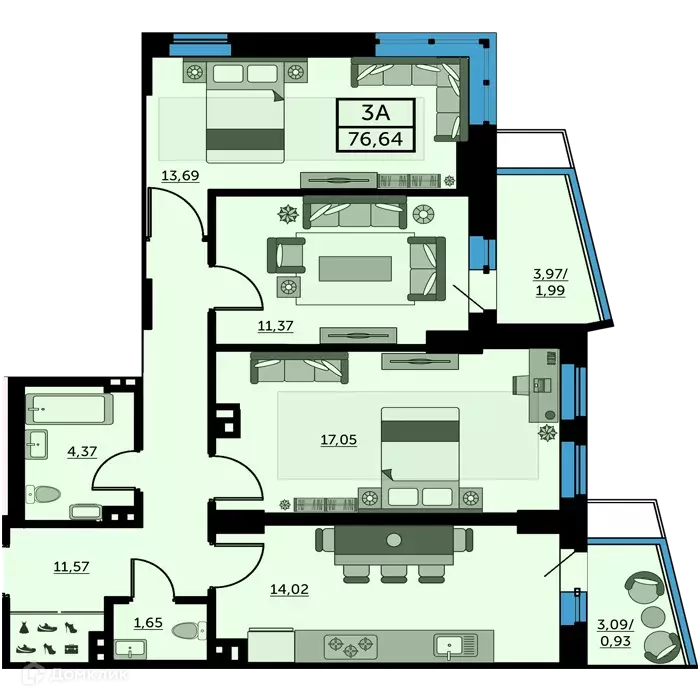 Продаётся 3-к квартира, 77.6 м - Фото 0