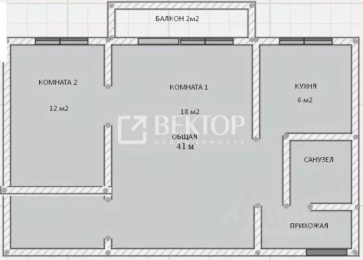 2-к кв. Ивановская область, Иваново ул. Дунаева, 42 (45.0 м) - Фото 1