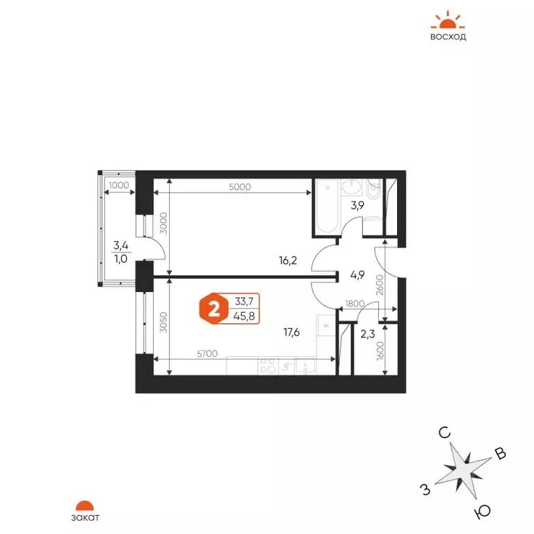 2-к кв. Московская область, Балашиха Гагарина мкр, ул. Проектная, 4 ... - Фото 1