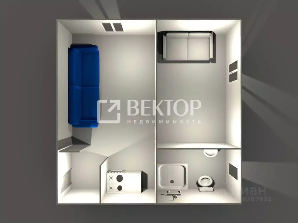 Студия Костромская область, Кострома ул. Молочная Гора, 4 (29.2 м) - Фото 2