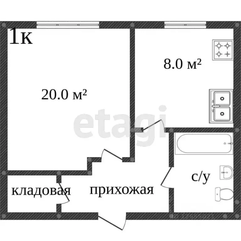 1-к кв. Костромская область, Кострома Проселочная ул., 32 (32.3 м) - Фото 2