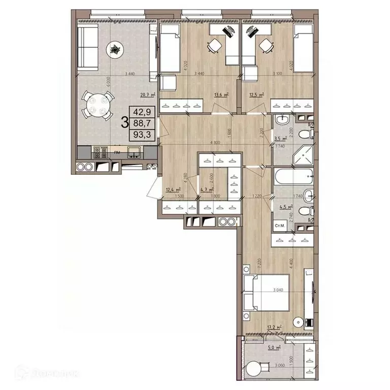 3-к кв. Рязанская область, Рязань пос. Шпалозавода, Окская Стрелка ... - Фото 2