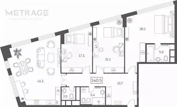 4-к кв. Москва Мытная ул., 40к1 (140.5 м) - Фото 1