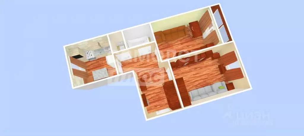 2-к кв. Пензенская область, Пенза ул. Терновского, 158 (52.2 м) - Фото 2