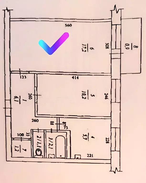 Комната Томская область, Северск ул. Горького, 37 - Фото 0