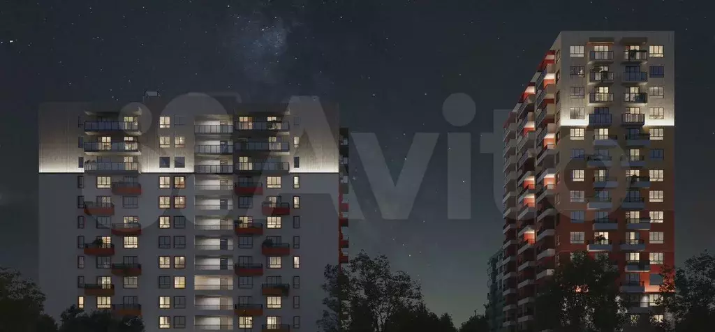 1-к. квартира, 44,6 м, 13/16 эт. - Фото 1
