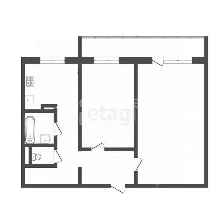 2-к кв. Томская область, Томск ул. Говорова, 48 (54.0 м) - Фото 2