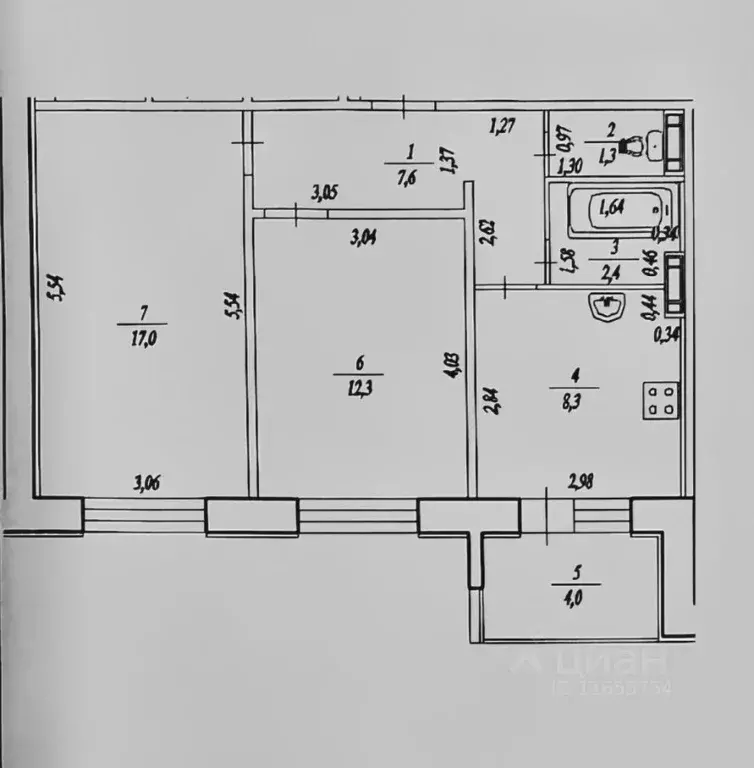 2-к кв. Башкортостан, Уфа ул. Миловская, 16 (48.9 м) - Фото 2