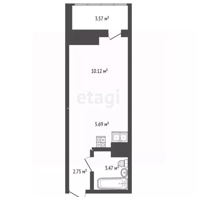 Студия Ростовская область, Ростов-на-Дону просп. Стачки, 215Б (25.0 м) - Фото 2